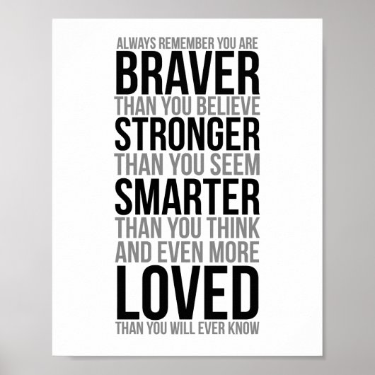Altijd onthouden dat je braver bent poster (Voorkant)