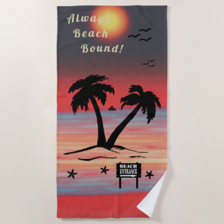Altijd Paars rood met een band Strandlaken