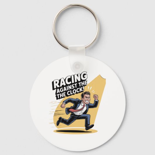 Altijd racen tegen de klok sleutelhanger (Voorkant)