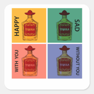 Altijd Tequila Vierkante Sticker