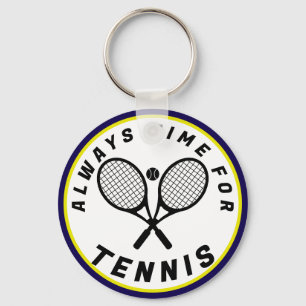 Altijd tijd voor tennis sleutelhanger
