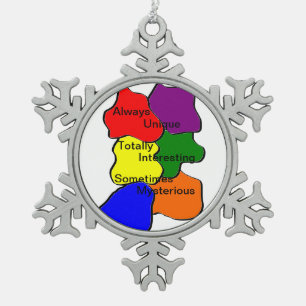 Altijd uniek Autisme Pewter Snowflake Ornament