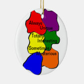 Altijd uniek autisme rond keramisch Ornament (Rechts)