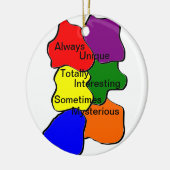 Altijd uniek autisme rond keramisch Ornament (Links)