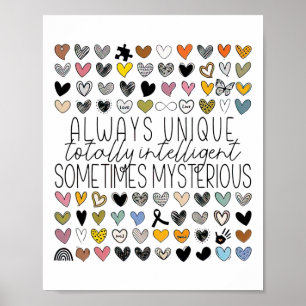 Altijd uniek en volledig intelligent soms myster poster