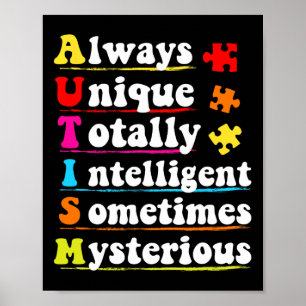 Altijd Uniek Intelligente Autisme Bewustzijn Autis Poster