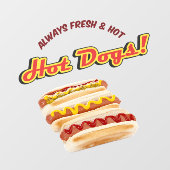 Altijd vers en warm winkelen voorzijde raamsticker (Vel)