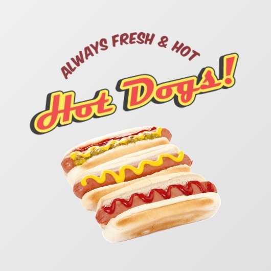 Altijd vers en warm winkelen voorzijde raamsticker (Vel)