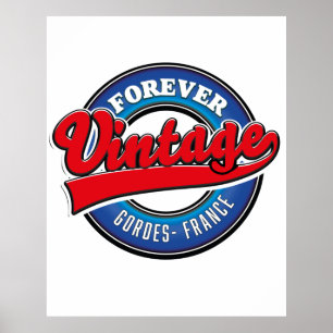 altijd vintage Gordes Frankrijk logo Poster