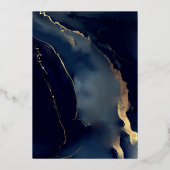 Altijd voor altijd Marine Blauw Modern Boho Beach  Folie Uitnodiging (Achterkant)