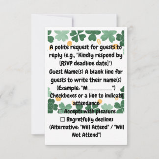 Altijdgroene Harmonie Elegante Groene Accenten RSVP Kaartje