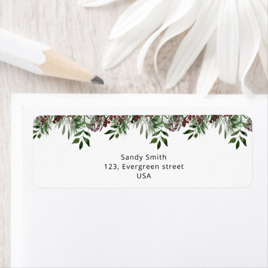 Altijdgroene Kerst Etiket (Insitu)