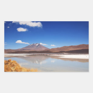 Altiplano-landschap met vulkaan in Bolivia Rechthoekige Sticker
