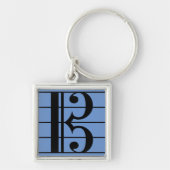 Alto Clef C-Clef Music Viola Blue Black Sleutelhanger (Voorkant)