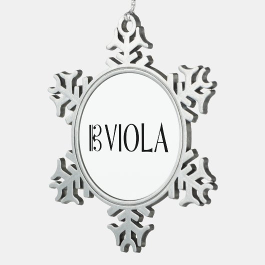 Alto Clef en Viola Tin Sneeuwvlok Ornament (Rechts)