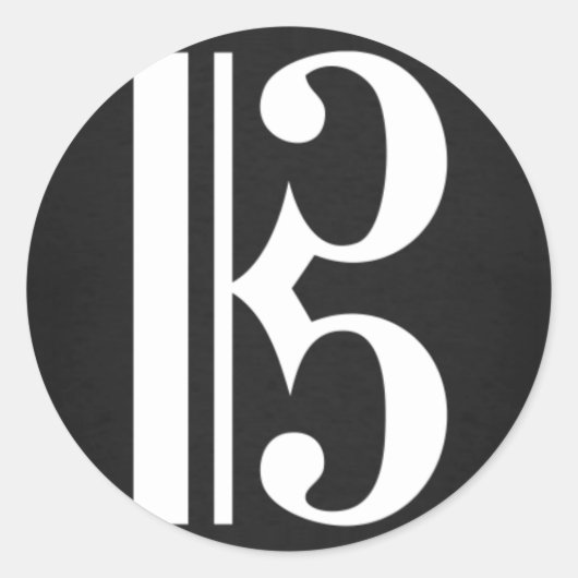Alto Clef in zwarte Sticker (Voorkant)