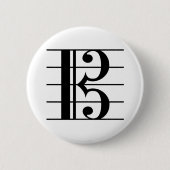 Alto Clef over Personeel Ronde Button 5,7 Cm (Voorkant)