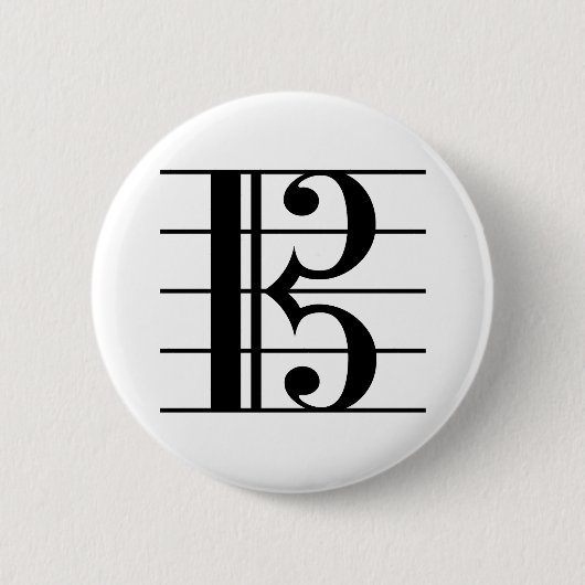 Alto Clef over Personeel Ronde Button 5,7 Cm (Voorkant)