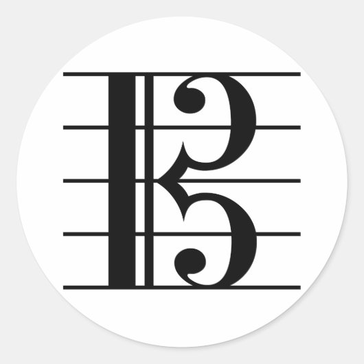 Alto Clef over Personeel Ronde Sticker (Voorkant)