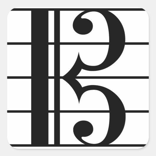 Alto Clef Vierkante Sticker (Voorkant)