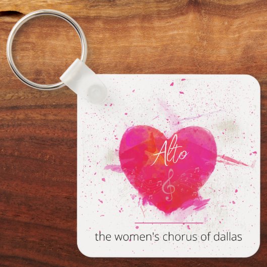 Alto Musical Heart Singing Part Sleutelhanger (Voorkant)