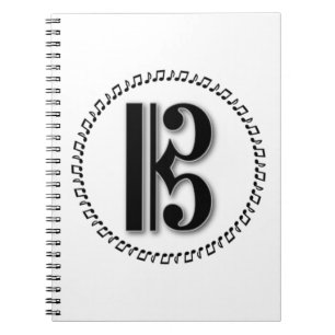 Alto of Tenor Clef Music Note Design C Clef Notitieboek