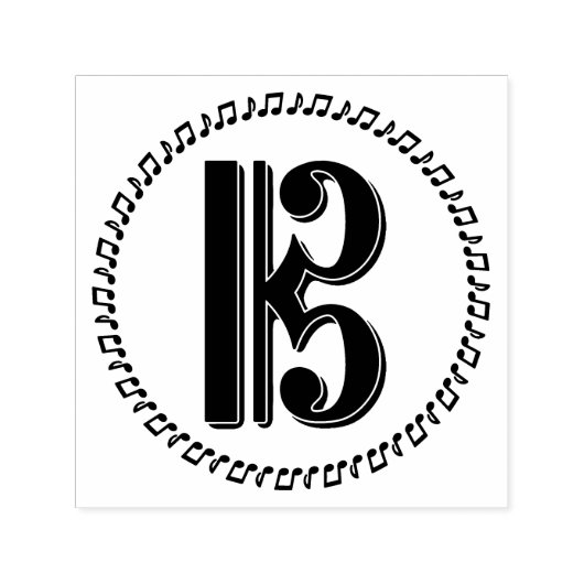 Alto of Tenor Clef Music Note Design C Clef Zelfinktende Stempel (Design)