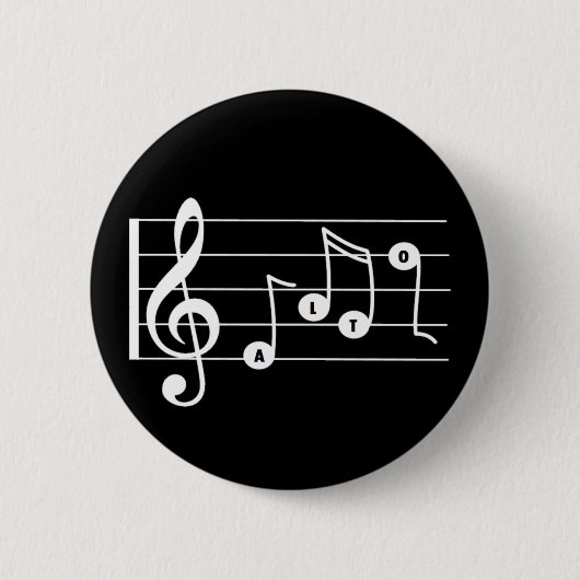 Alto Singer Musical Button (zwart) (Voorkant)