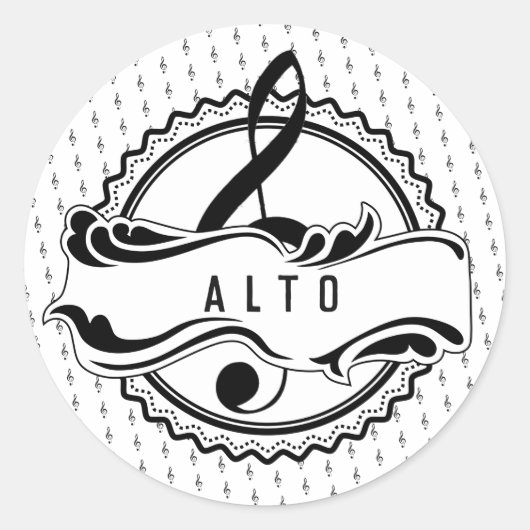 Alto Singer Musical Note Sticker (Voorkant)