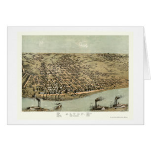 Alton, carte panoramique de l'IL - 1867