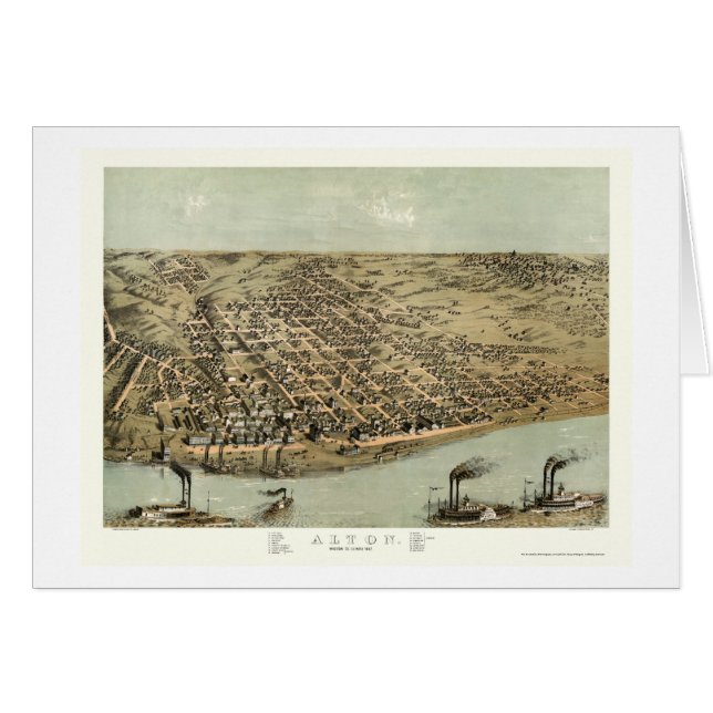 Alton, IL Panorama Map - 1867 (Voorkant Horizontaal)