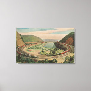 Altoona, Pennsylvania, Het beroemde Hoefijzer Curv Canvas Afdruk