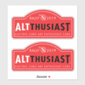 AltThusiast Rally 2019 Étiquettes (2 par feuille) (Feuille)