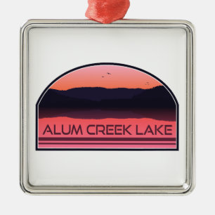 Alum Creek Lake Ohio Red Sunrise Metalen Ornament