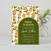 Aluminium Bébé En Fleur Douche Invitation Foil Invitation (Debout devant)