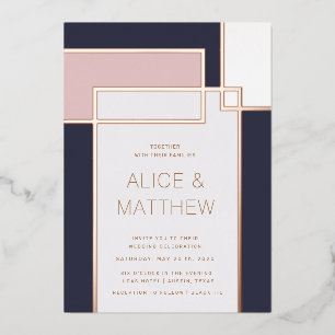 Aluminium Bloc de couleur invitation de mariage en papier mé