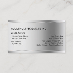 Aluminium Bouw Bedrijfskaarten Visitekaartje