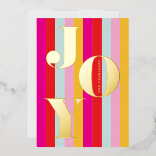 Aluminium Carte de vœux de Noël rayures fêtes en feuille d'o