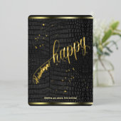 Aluminium Carte de vœux Joyeuses Fêtes en cuir de crocodile  (Debout devant)