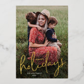 Aluminium Carte de vœux Joyeuses Fêtes en écriture moderne a (Recto)