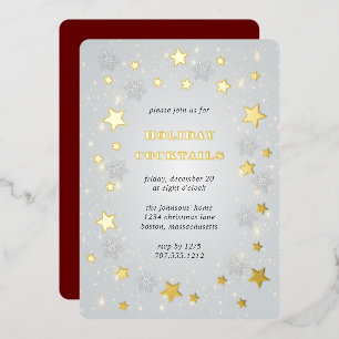 Aluminium Ciel de Noël étoilé Invitation en papier d'alumi
