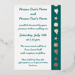 Aluminium Coquillages d'été en Turquoise Invitation à l'huil