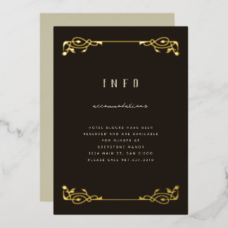 Aluminium Élégante invitation en feuille d'or Art nouveau