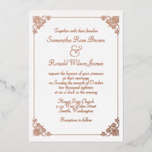 Aluminium Faire invitation de mariage élégante encadrée en f
