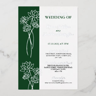 Aluminium Fleurs Argentées Invitation de Mariage en Papier d