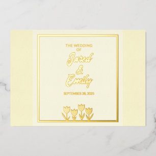 Aluminium Fleurs de mariage jaunes Invitation en papier d'al