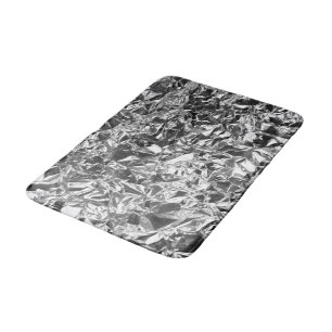 Aluminium Folie Design Silver Color Badmat