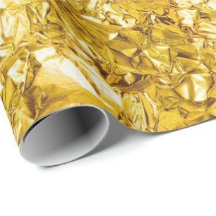 Aluminium Folie limonade geel metaal gerimpeld Cadeaupapier