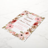 Aluminium Invitation à la douche nuptiale en feuille d'or ro (Rotation)