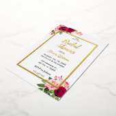 Aluminium Invitation à la douche nuptiale florale en feuille (Rotation)